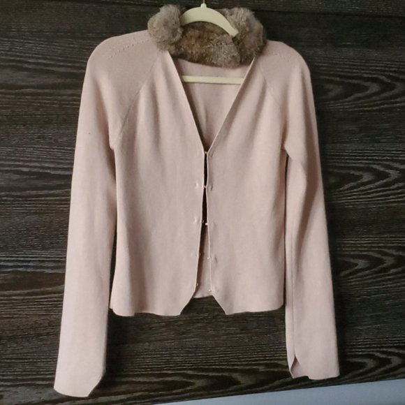 Armani Exchange Cardigan with Rabbit Hair Collar size M - Picture 1 of 10